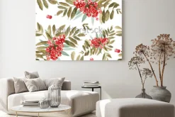 Obraz: Akwarela background z popiołu-jagód akwarela jarzębiny