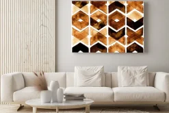 Obraz: Akwarela chevron ciemne kolory kawy na białym tle