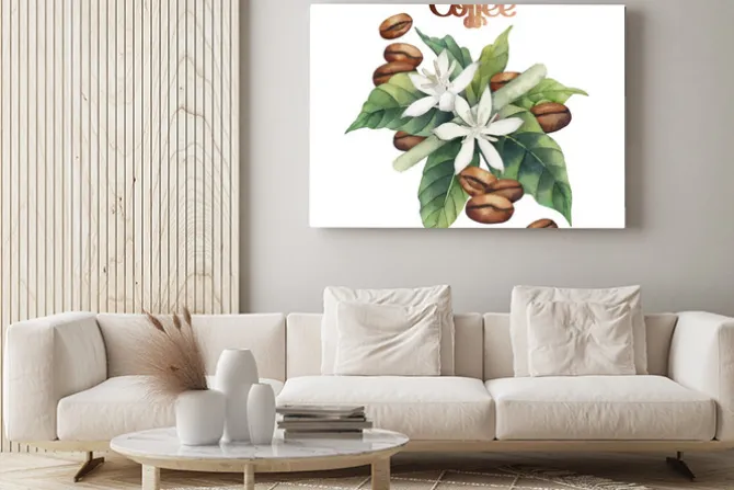 Obraz: Akwarela kawy winieta