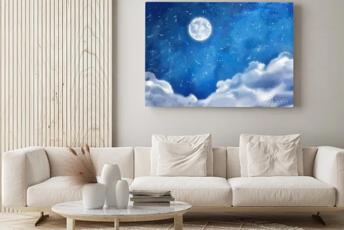 Obraz: Akwarela nightly chmury