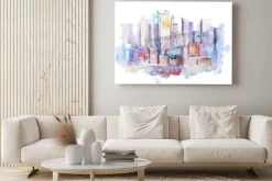 Obraz: Akwarela rysunek pejzaż nowy jork, usa. manhattan malowanie akwarela.