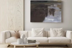 Obraz: Akwarelowe drzewa odbijające się w tafli jeziora