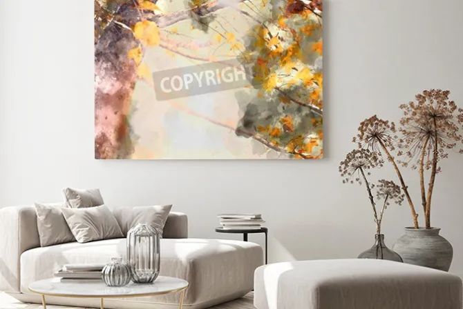 Obraz: Akwarelowe jesienne liście