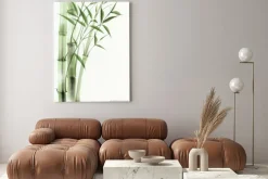 Obraz: Akwarelowe łodygi bambusa na białym tle