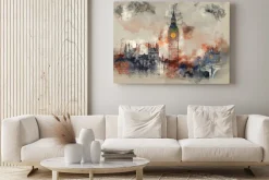 Obraz: Akwarelowy londyn z big benem i parlamentem