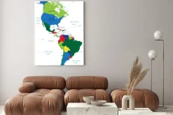 Obraz: Ameryka północna i południowa na mapie