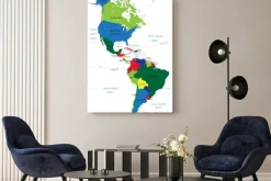 Obraz: Ameryka północna i południowa na mapie