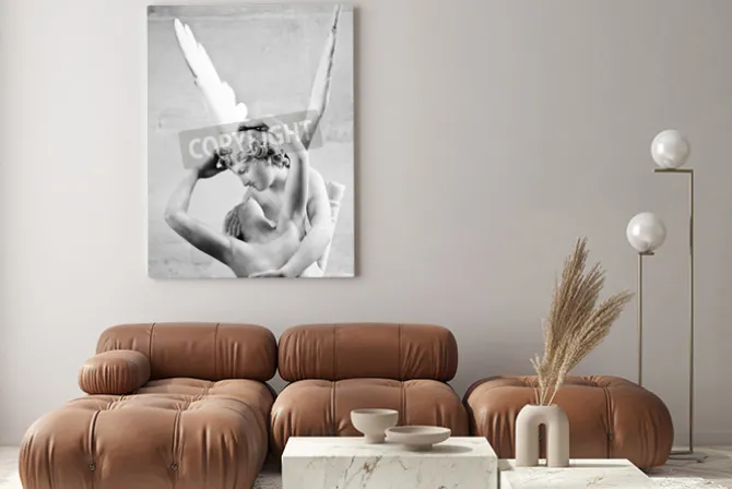 Obraz: Antonio canova w posąg psyche reaktywowana przez pocałunek kupidyna,