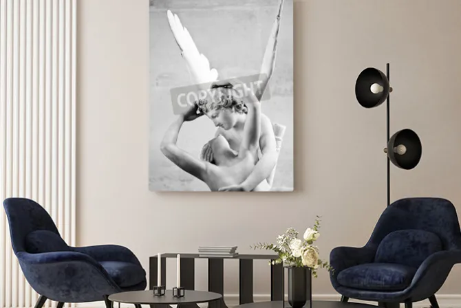 Obraz: Antonio canova w posąg psyche reaktywowana przez pocałunek kupidyna,