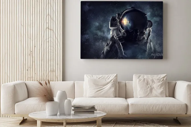 Obraz: Astronauta w kosmosie. różne środki przekazu