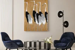 Obraz: Azjatyckie żurawie (1-częściowy) pionowy