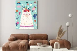 Obraz: Baby design with cute llama. baby animals pattern. vector illustration