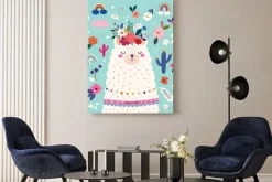 Obraz: Baby design with cute llama. baby animals pattern. vector illustration