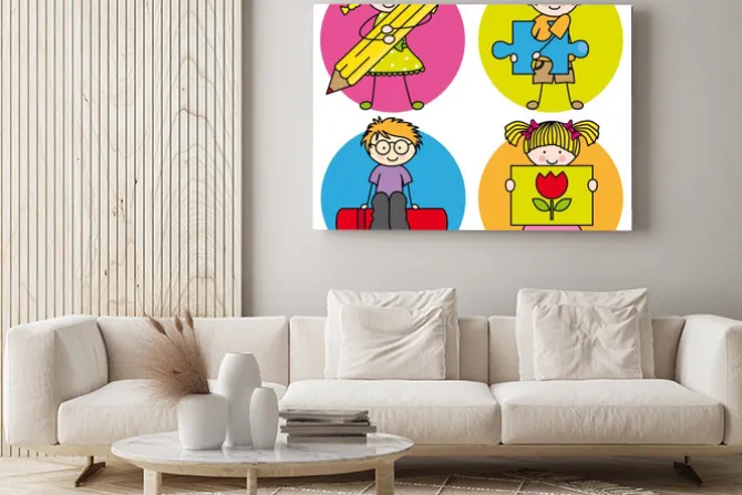 Obraz: Bajkowa ilustracja z dziećmi