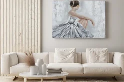 Obraz: Baletnica w kwiecistej sukni malunek w stylu olejnym