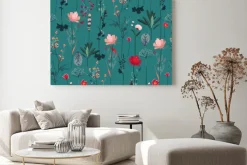 Obraz: Beautiful botanical blooming garden flowers seamless pattern