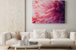 Obraz: Beautiful close-up of the feathers of a pink flamingo bird. creative