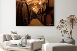 Obraz: Beczki z winem w piwnicy