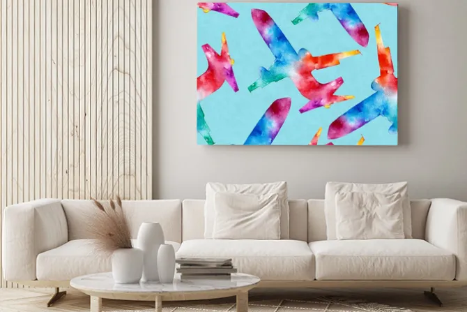 Obraz: Bez szwu deseń z samolotu, płaszczyzny. akwarela ilustracji.