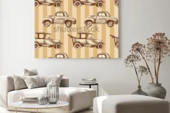 Obraz: Bez szwu kreskówka mapa samochodów i ruchu