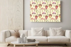 Obraz: Bezszwowa ręka rysujący wzór z aerostat elementami. ozdobne kolorowy