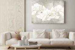 Obraz: Białe kwiaty w stylu akwareli