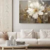 Obraz: Biały kwiat na abstrakcyjny tle malunek