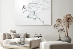 Obraz: Biegacz na geometrycznym rysunku