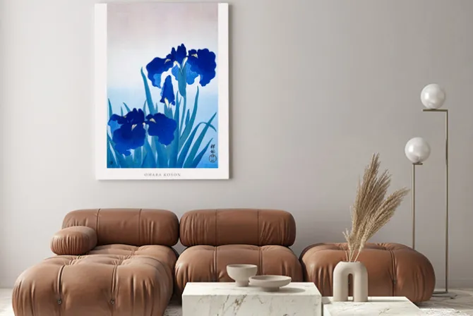 Obraz: Błękitne irysy (1-częściowy) pionowy