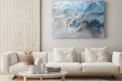 Obraz: Błękitno szary marmurowy wzór
