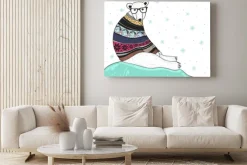 Obraz: Boże narodzenie karty z cute hipster niedźwiedzia polarnego.