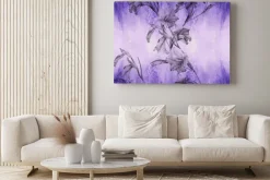 Obraz: Branch with flowers - gladiolus. watercolor background. abstract