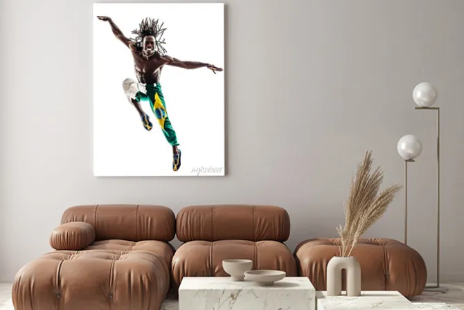 Obraz: Brazylijski murzyn sylwetka tancerz skoków