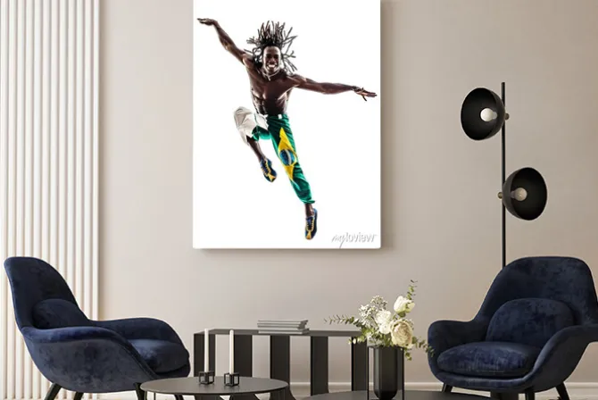 Obraz: Brazylijski murzyn sylwetka tancerz skoków