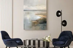 Obraz: Brzeg morski w odcieniach szarości i złota