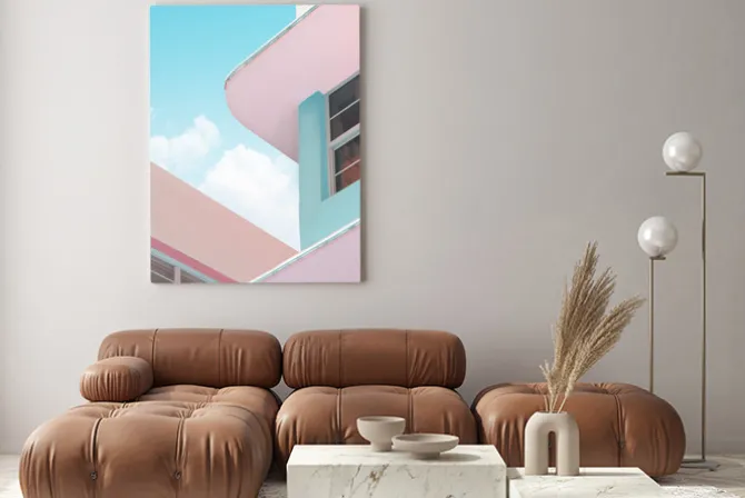 Obraz: Budynek w stylu miami beach - minimalistyczna architektura