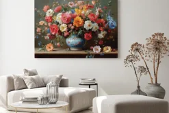 Obraz: Bukiet kolorowych kwiatów w wazonie piękna kompozycja