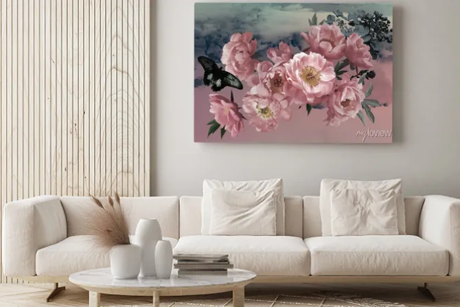 Obraz: Bukiet vintage z piwoniami