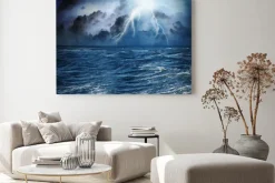 Obraz: Burza z piorunami nad oceanem