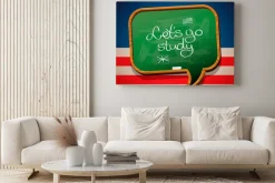 Obraz: Chodźmy na naukę - napisane na tablicy, vector eps10 obrazu.