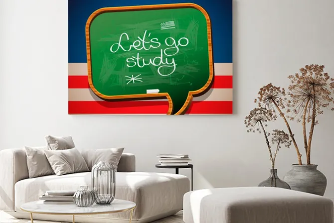 Obraz: Chodźmy na naukę - napisane na tablicy, vector eps10 obrazu.