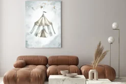 Obraz: Circus tent blue watercolor nursery baby illustration