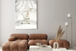 Obraz: Circus watercolor nursery baby elephant illustration