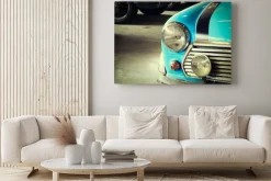 Obraz: Close up front soft zielona rocznika samochodu