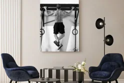 Obraz: Crossfit palce do baru człowiek pull-up 2 bary treningu