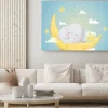 Obraz: Cute elephant sleeping on the moon