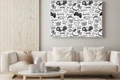 Obraz: Czarno biała kompozycja gry wideo joystick pad do gier