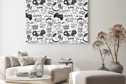 Obraz: Czarno biała kompozycja gry wideo joystick pad do gier