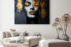 Obraz: Czarno-złoty portret kobiety