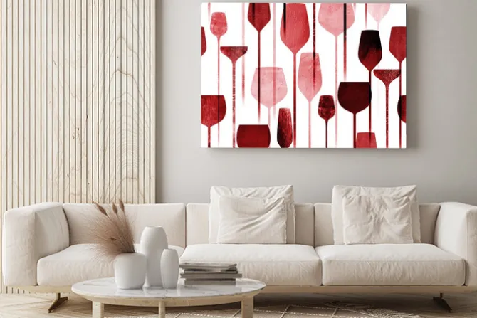 Obraz: Czerwone kieliszki na wino